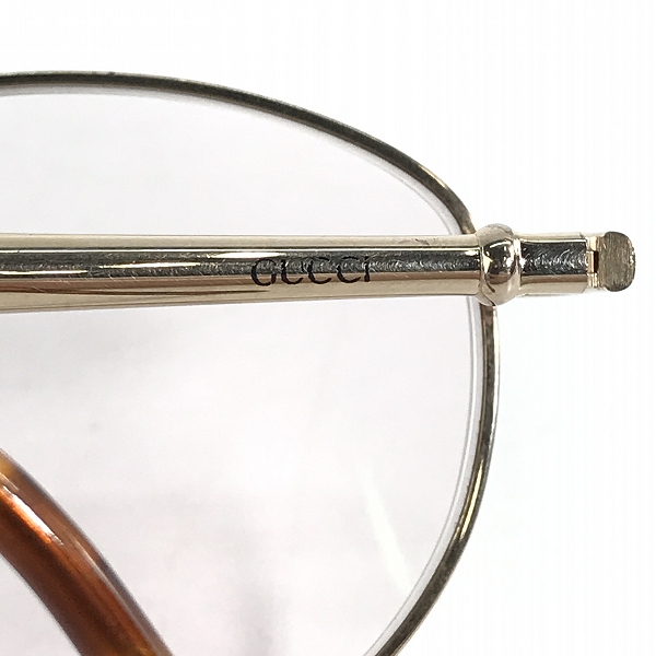 実際に弊社で買取させて頂いたGUCCI/グッチ 眼鏡/メガネフレーム/アイウェア ゴールドフレームの画像 6枚目