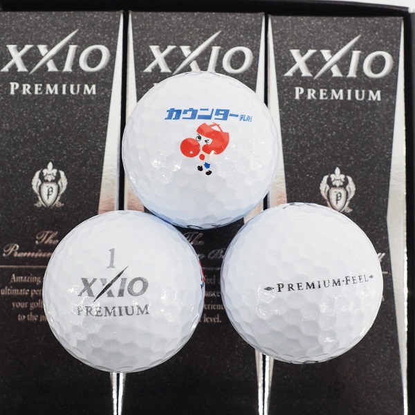 実際に弊社で買取させて頂いた【未使用/オウンネーム】DUNLOP/ダンロップ XXIO/ゼクシオ PREMIUM/プレミアム ゴルフボール ロイヤルプラチナ 1ダースの画像 1枚目