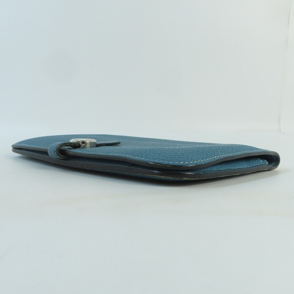 実際に弊社で買取させて頂いたHERMES/エルメス ドゴンGM 二つ折り長財布/ブルーの画像 2枚目