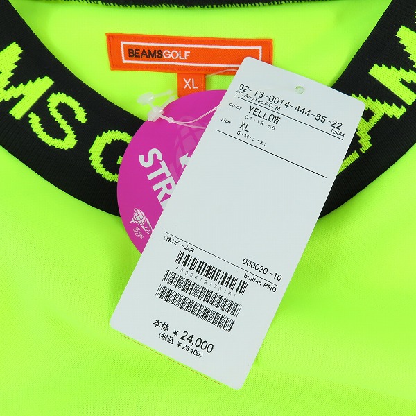 実際に弊社で買取させて頂いたBEAMS GOLF ORANGE LABEL/ビームスゴルフオレンジレーベル 襟ロゴ 裏フリースプルオーバーシャツ 82-13-0014-444/XLの画像 2枚目