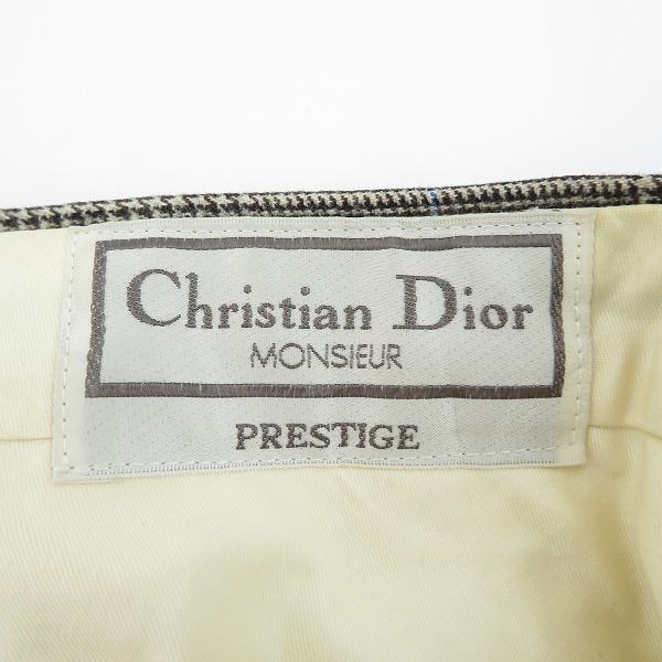 実際に弊社で買取させて頂いたChristian Dior monsieur/クリスチャンディオール ムッシュ チェック スラックスパンツ/A-5の画像 2枚目