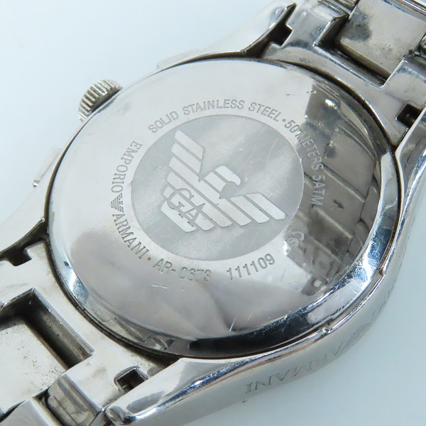 実際に弊社で買取させて頂いたEMPORIO ARMANI/エンポリオアルマーニ 腕時計 アナログ AR-0673【動作未確認】の画像 4枚目