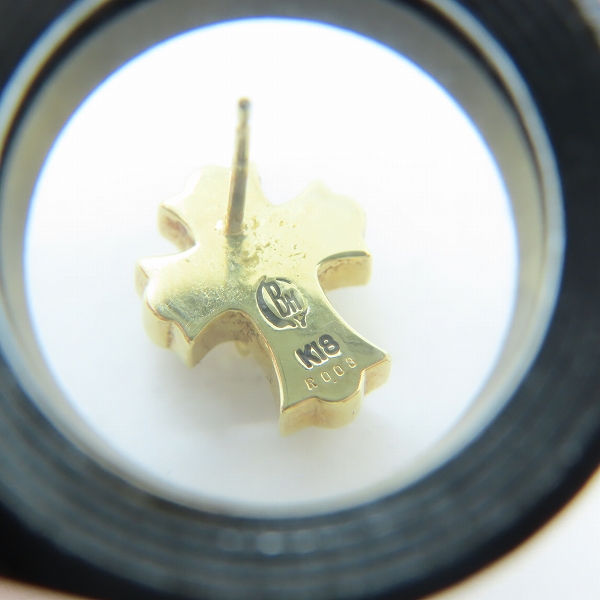 実際に弊社で買取させて頂いたBloody Mary/ブラッディマリー K18 クロス ストーン付き ピアスの画像 5枚目