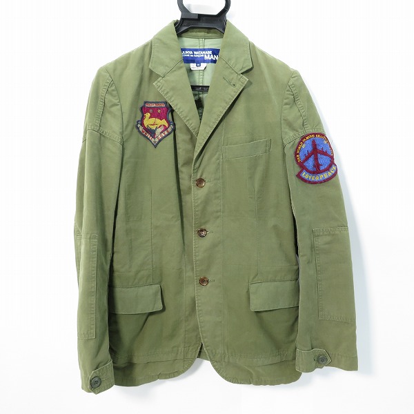 実際に弊社で買取させて頂いたCOMME des GARCONS JUNYA WATANABE MAN/コムデギャルソンジュンヤワタナベマン ワッペン ミリタリージャケット WR-J054/SS