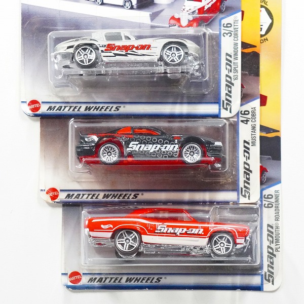 実際に弊社で買取させて頂いた【未開封】Hot Wheels/ホットウィール Snap-On MUSTANG COBRA/PLYMOUTH ROADRUNNER/'63 SPLIT WINDOW CORVETTE 3点セットの画像 2枚目