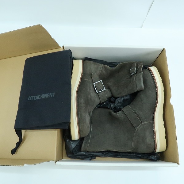 実際に弊社で買取させて頂いたKAZUYUKI KUMAGAI ATTACHMENT/カズユキクマガイ アタッチメント レザー スエード ブーツ ダークグレー AA22-419/41の画像 8枚目