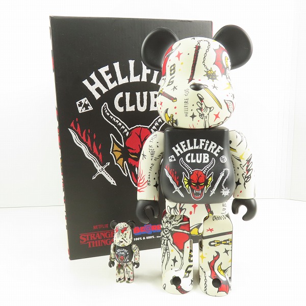 実際に弊社で買取させて頂いたMEDICOM TOY/メディコムトイ BE@RBRICK/ベアブリック Stranger Things/ ストレンジャーシングス HELLFIRE CLUB 400%&100%
