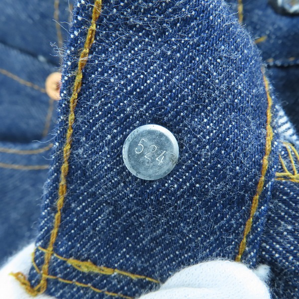 実際に弊社で買取させて頂いた【未使用】LEVIS/リーバイス 1501-0117 刻印524 80's  スモールe ボタンフライ デニムパンツ/W28L38の画像 6枚目