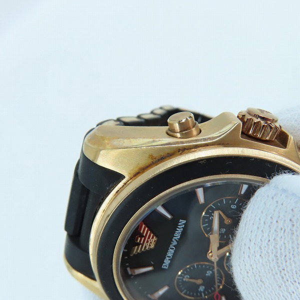実際に弊社で買取させて頂いたEMPORIO ARMANI/エンポリオアルマーニ クォーツ クロノグラフ 腕時計 AR6066【動作未確認】の画像 8枚目