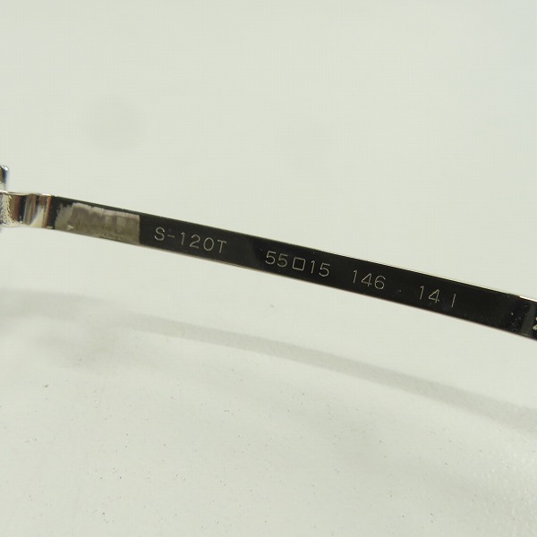 実際に弊社で買取させて頂いた999.9/フォーナインズ TITANIUM/チタン METAL FRAME/メタルフレーム 眼鏡/メガネフレーム S-120Tの画像 5枚目