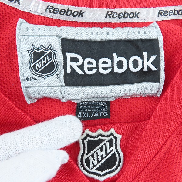 実際に弊社で買取させて頂いたReebok NHL DETROIT RED WINGS/デトロイトレッドウイングス ゲームシャツ ホッケーシャツ /4XLの画像 2枚目