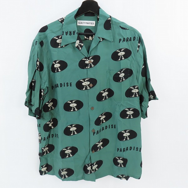実際に弊社で買取させて頂いたWACKO MARIA/ワコマリア 24SS RECORDS HAWAIIAN SHIRT GREEN/レコードハワイアンシャツ/L