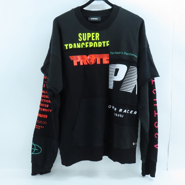 実際に弊社で買取させて頂いたDIESEL/ディーゼル サイズ ドッキング プリント トレーナー/L