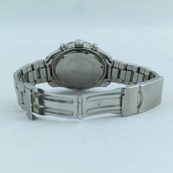 実際に弊社で買取させて頂いたSEIKO/セイコー クロノグラフ ステンレスベゼル/黒文字盤 クォーツ腕時計 7T92-0LV0 【動作未確認】の画像 3枚目