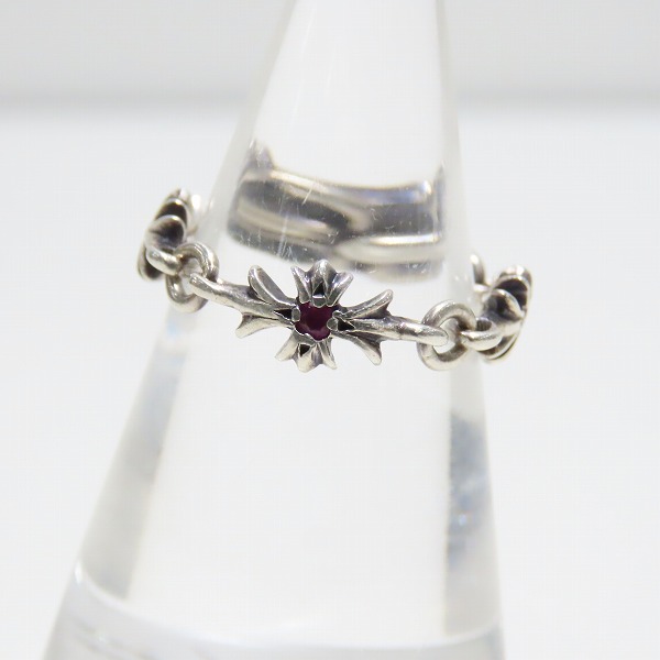 実際に弊社で買取させて頂いたCHROME HEARTS/クロムハーツ タイニーEリング CHプラス ストーン リング/11-11.5号の画像 2枚目