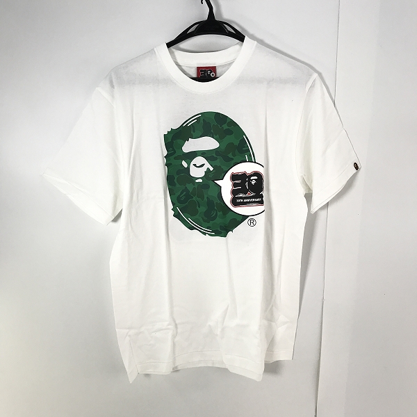 実際に弊社で買取させて頂いた【未使用】A BATHING APE/アベイジングエイプ 30TH ANNIVERSARY APE HEAD TEE/30周年記念限定 エイプヘッドTシャツ ホワイト/M