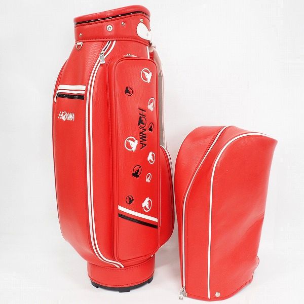 実際に弊社で買取させて頂いたHONMA/ホンマ CB6706 RD レディース 8.5型 5分割キャディバッグ レッドの画像 1枚目