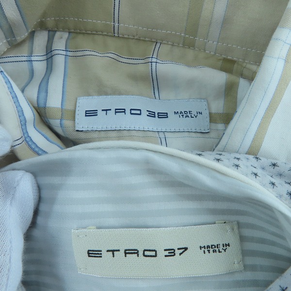 実際に弊社で買取させて頂いたETRO/エトロ ストライプ柄/チェック柄 長袖シャツ 2点セットの画像 2枚目
