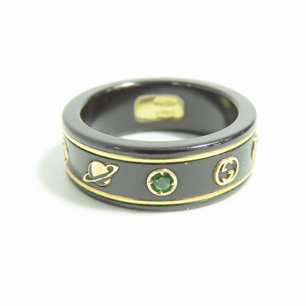実際に弊社で買取させて頂いたGUCCI/グッチ ジェムストーン付き アイコンリング METAL × K18YG/527095 J8F77 8522/13号の画像 3枚目