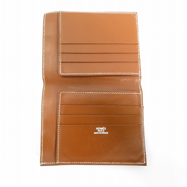 実際に弊社で買取させて頂いたHERMES/エルメス レザー  二つ折り 財布 ウォレット/キャメルの画像 3枚目