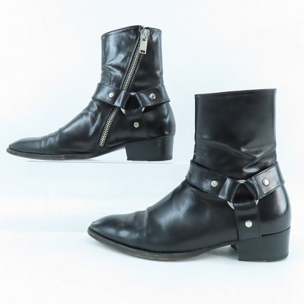 実際に弊社で買取させて頂いたSAINT LAURENT PARIS/サンローランパリ ハーネス ストラップ サイドジップ リングブーツ/26.5の画像 3枚目