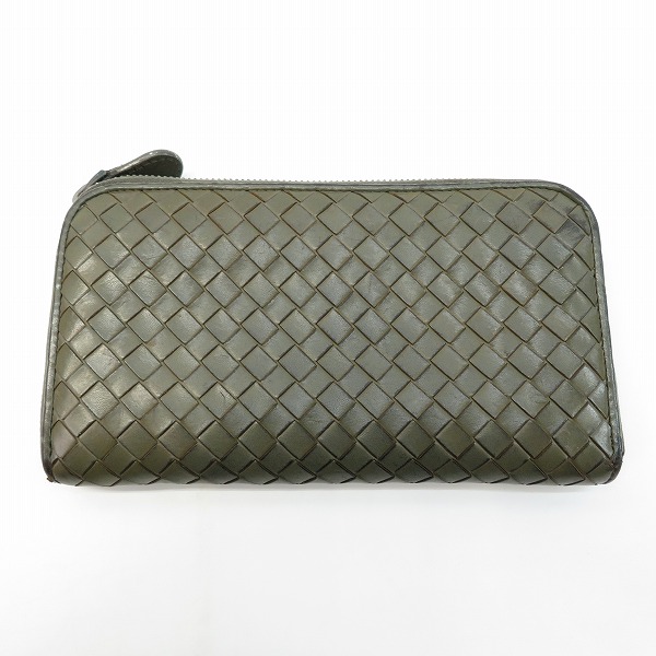 実際に弊社で買取させて頂いた【難あり】BOTTEGA VENETA/ボッテガヴェネタ イントレチャート ラウンドファスナー 長財布の画像 1枚目