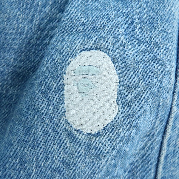 実際に弊社で買取させて頂いたA BATHING APE/アベイシングエイプ ONE POINT EASY 2 PLEAT DENIM PANT/2タック デニムパンツ/Lの画像 8枚目