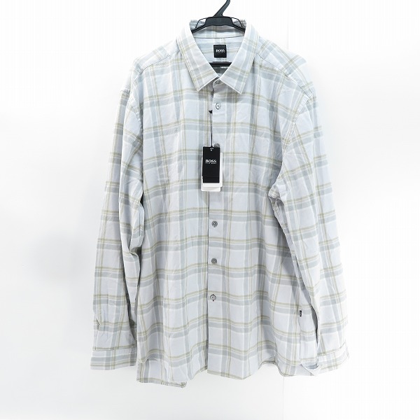 実際に弊社で買取させて頂いた【未使用】HUGO BOSS/ヒューゴボス 長袖 チェックシャツ 10207518 XXXL