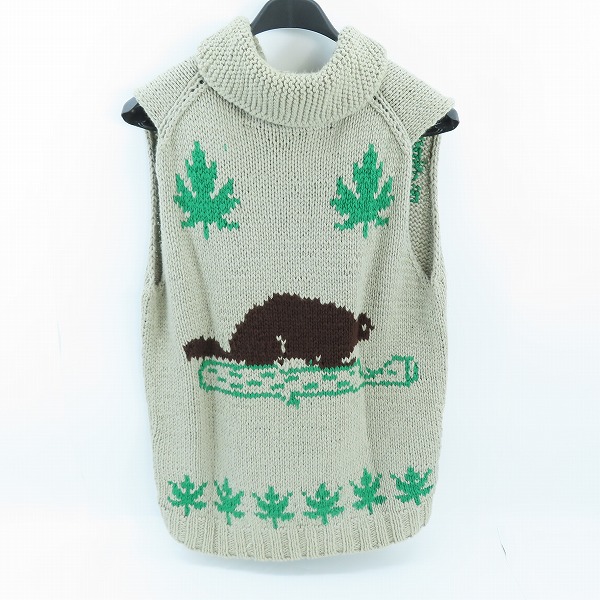 実際に弊社で買取させて頂いたJUNYA WATANABE MAN/ジュンヤワタナベマンノースリーブ ニット ベスト AD2004 WO-N002/Lの画像 1枚目