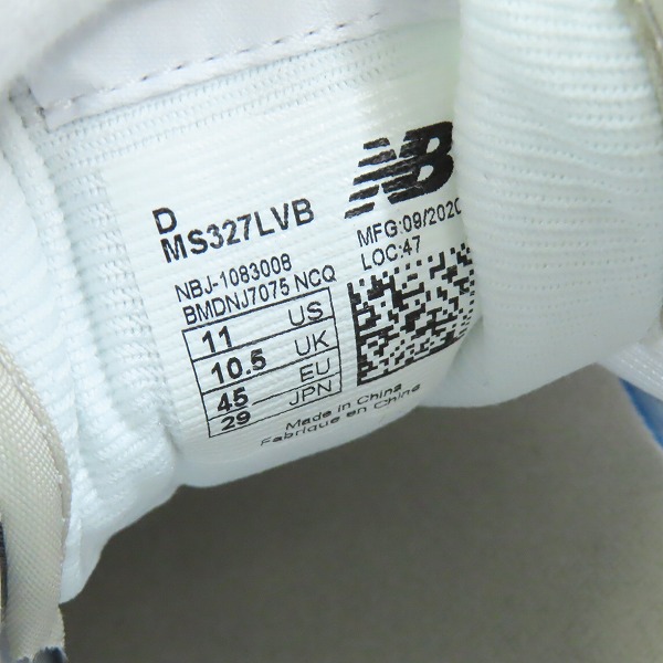 実際に弊社で買取させて頂いた【未使用】 NEW BALANCE×LEVI'S/ニューバランス×リーバイス 327 デニム ライフスタイル スニーカー MS327LVB/29の画像 5枚目