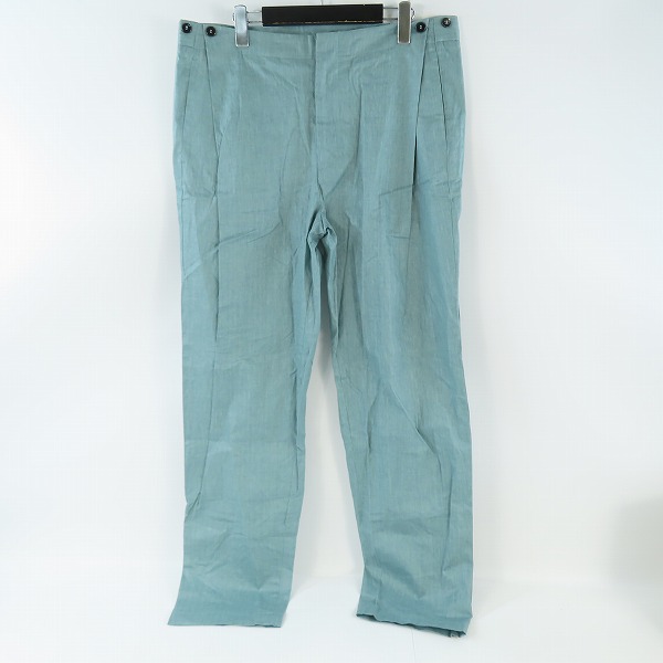 実際に弊社で買取させて頂いた【JPタグ】EMPORIO ARMANI/エンポリオアルマーニ  リネンスラックスパンツ ミントグリーン系 21P430 21080/50