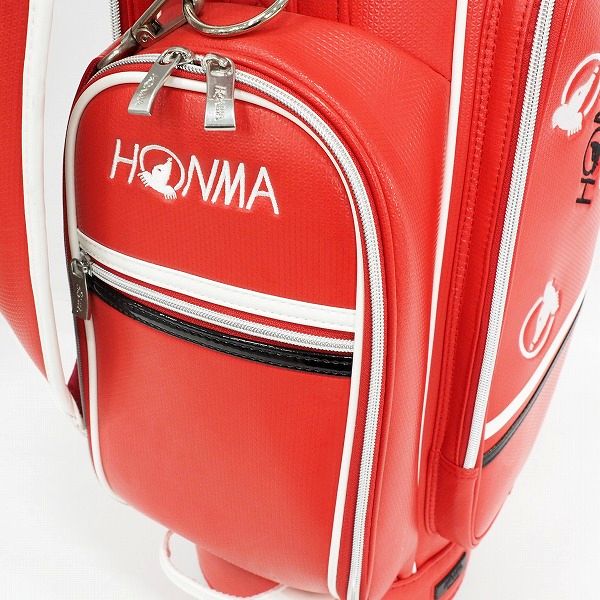 実際に弊社で買取させて頂いたHONMA/ホンマ CB6706 RD レディース 8.5型 5分割キャディバッグ レッドの画像 5枚目