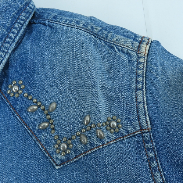 実際に弊社で買取させて頂いたBLUE BLUE/ブルーブルー スタッズ ウエスタン デニムシャツ /1の画像 3枚目