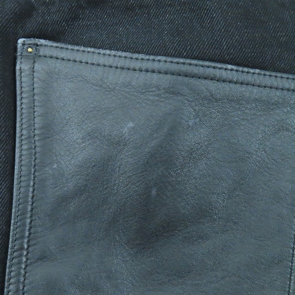 実際に弊社で買取させて頂いたJOHN LAWRENCE SULLIVAN/ジョンローレンスサリバン LEATHER PATCH DENIM/レザーパッチ デニムパンツ 2B012-0321-28/46の画像 8枚目