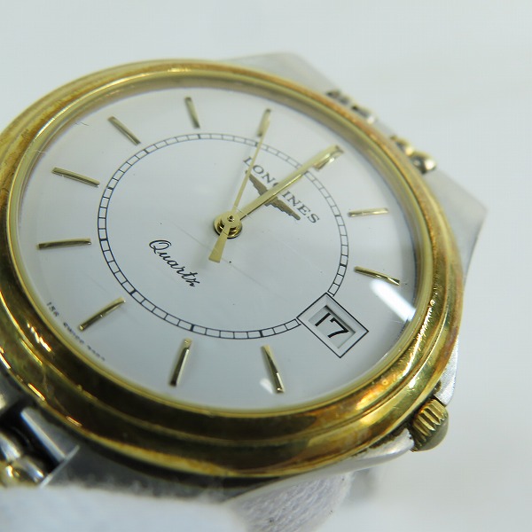 実際に弊社で買取させて頂いた【ギャラ付/動作未確認】LONGINES/ロンジン Flagship フラッグシップ デイト クォーツ 白文字盤 コンビ SS 腕時計 25614215の画像 5枚目