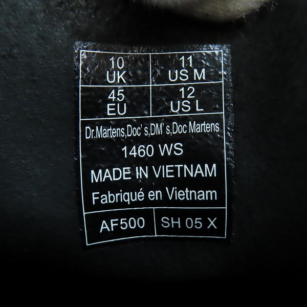 実際に弊社で買取させて頂いたDr.Martens/ドクターマーチン 8EYE/8ホール ブーツ ホワイトステッチ 1460 WS/24758001/UK10の画像 5枚目