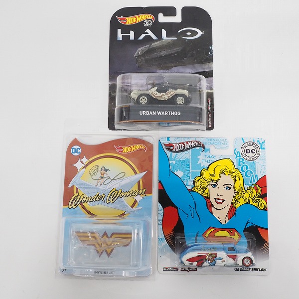 実際に弊社で買取させて頂いた【未開封】Hot Wheels/ホットウィール DC Wonder Woman INVISIBLE JET/38 Dodge Airflow/HALO URBAN WARTHOG 3点セット
