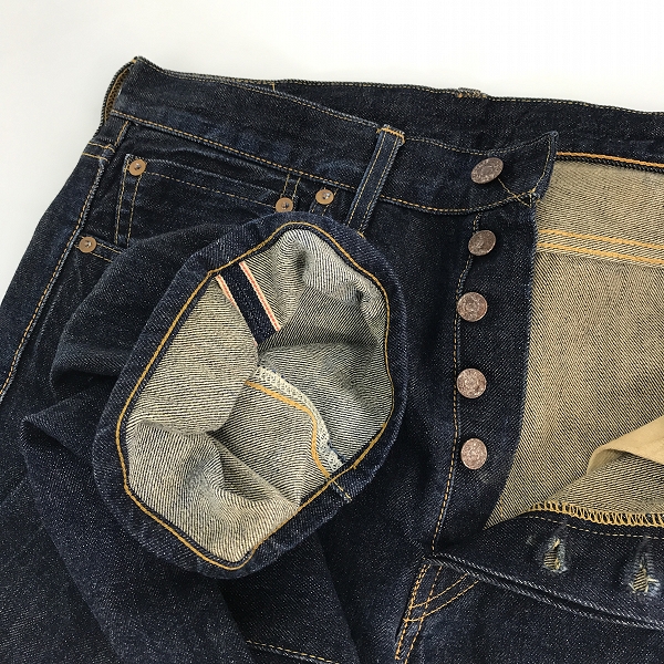実際に弊社で買取させて頂いたLevis/リーバイス LVC 501XX 復刻 刻印 093 赤耳 ビッグE 47年モデル デニムパンツ トルコ製 47501-0078/W32L34の画像 6枚目