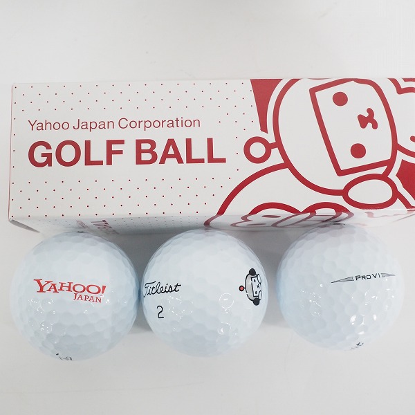 実際に弊社で買取させて頂いた【未使用/オウンネーム】Titleist/タイトリスト PRO V1 ゴルフボール YAHOO！ ホワイト 2スリーブ /6個の画像 1枚目