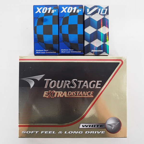 実際に弊社で買取させて頂いた【未使用/オウンネーム】ブリヂストン TOURSTAGE/ツアーステージ EXTRA DISTANCE,X01 B+,V10 ゴルフボール 計18個 の画像 4枚目