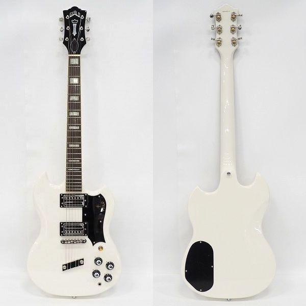 実際に弊社で買取させて頂いた★【美品】Guild/ギルド S-100 Polara White SGタイプ エレキギター ハードケース付の画像 2枚目
