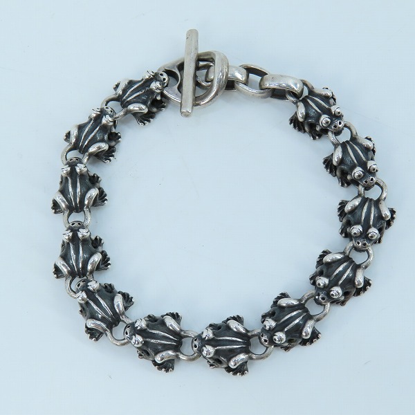 実際に弊社で買取させて頂いた【カスタム】Bill Wall Leather/ビルウォールレザー 蛙/カエル リンクブレスレット/Tバーの画像 1枚目