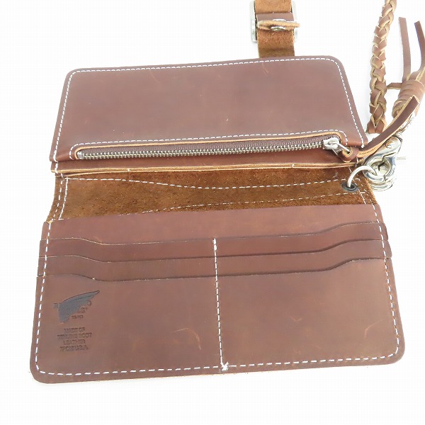 実際に弊社で買取させて頂いたRED WING/レッドウィング 二つ折り長財布 ウォレットコード付の画像 4枚目