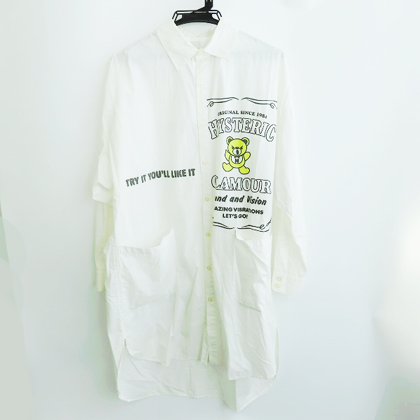 実際に弊社で買取させて頂いたHYSTERIC GLAMOUR/ヒステリックグラマー  ヒスベアー 長袖ロングシャツ 01221AO05/F