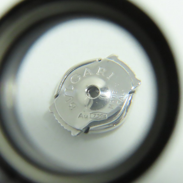 実際に弊社で買取させて頂いたBVLGARI/ブルガリ AU750/K18WG オニキス ピアスの画像 5枚目
