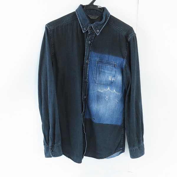 実際に弊社で買取させて頂いたDIESEL/ディーゼル DIESEL D-LARRY ブリーチ/ダメージ加工 長袖シャツ/S