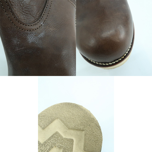 実際に弊社で買取させて頂いたKAZUYUKI KUMAGAI ATTACHMENT/カズユキクマガイ アタッチメント レザー ブーツ ブラウン AA12-405/41の画像 6枚目