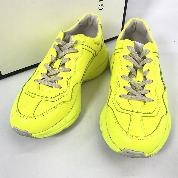 実際に弊社で買取させて頂いたGUCCI/グッチ ライトン 蛍光 レザー ダッドスニーカー 549093 8.5