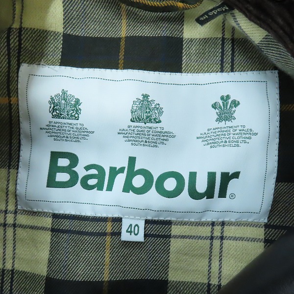 実際に弊社で買取させて頂いたBarbour/バブアー 21AW Transport wax トランスポート オイルド ジャケット 2102066/40の画像 2枚目