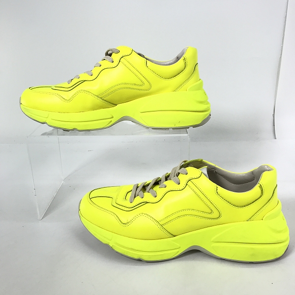 実際に弊社で買取させて頂いたGUCCI/グッチ ライトン 蛍光 レザー ダッドスニーカー 549093 8.5の画像 3枚目